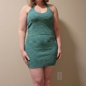 Blue halter skirt set